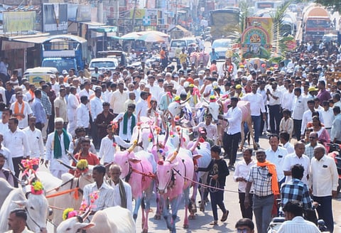 ಬಸವೇಶ್ವರ ಜಯಂತಿ ಅಂಗವಾಗಿ ಬಾಗಲಕೋಟೆ ನಗರದ ಬಿವಿವಿ ಸಂಘ, ವೀರಶೈವ ಲಿಂಗಾಯತ ಮಹಾಸಭಾ ನೇತೃತ್ವದಲ್ಲಿ ಭವ್ಯ ಮೆರವಣಿಗೆ ಸೋಮವಾರ ಜರುಗಿತು. 