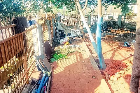 ಚನ್ನಗಿರಿ ಪಟ್ಟಣದ ಮಣ್ಣಮ್ಮ ಶಾಲೆ ಹಿಂಭಾಗದ ಪಾರ್ಕ್‌ನ ದೃಶ್ಯ.Park