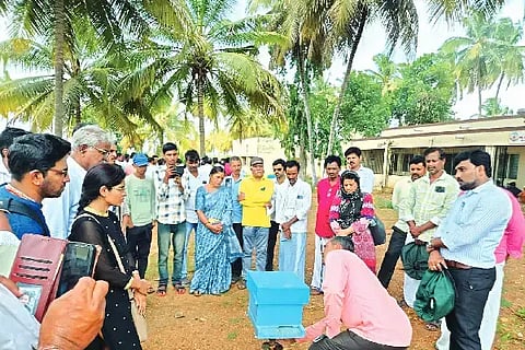 ಕತ್ತಲಗೆರೆಯಲ್ಲಿ ಜೇನು ಕೃಷಿ ತರಬೇತಿ ನಡೆಯಿತು. ಡಾ.ಬಿ. ಎಂ. ಆನಂದಕುಮಾರ್, ಡಾ. ಸಣ್ಣತಿಮ್ಮಪ್ಪ, ಡಾ. ಮಂಜುನಾಥ್, ಡಾ. ಗಂಗಪ್ಪಗೌಡ ಬಿರಾದರ್, ಡಾ. ಪ್ರಕಾಶ್, ಡಾ. ಶರಣಪ್ಪ, ಡಾ. ನಿರಂಜನ್ ಇತರರಿದ್ದರು. Beekeeping