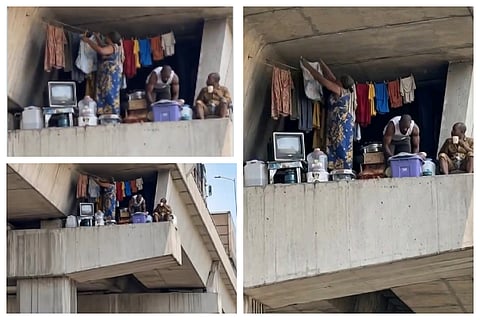 Viral video family living on flyover pillar