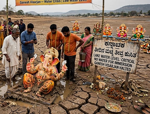 ಗಣೇಶ ಮೂರ್ತಿಗಳ ವಿಸರ್ಜನೆಗೆ ಜಲಬಾಧೆ