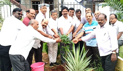 greenary ಹುಬ್ಬಳ್ಳಿ ಅಮರಗೋಳ ಅಶ್ವಮೇಧ ಪಾರ್ಕ್​ನಲ್ಲಿ ಪರಿಸರ ದಿನದ ಅಂಗವಾಗಿ ಸಸಿ ನೆಡಲಾಯಿತು. ಪ್ರಕಾಶ ದಾಸನೂರ, ಈಶ್ವರಗೌಡ ಪಾಟೀಲ, ನಜೀರ ಅಹ್ಮದ ಕೋಲಕಾರ, ಇತರರು ಇದ್ದರು.