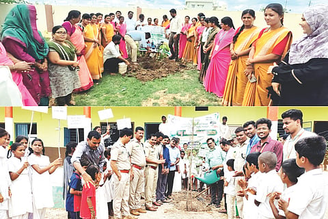 1) ಗಂಗಾವತಿ ತಾಲೂಕಿನ ವಡ್ಡರಹಟ್ಟಿಯ ಗ್ರಾಪಂ ಕಚೇರಿ ಆವರಣದಲ್ಲಿ ವಿಶ್ವ ಪರಿಸರ ದಿನಾಚರಣೆ ನಿಮಿತ್ತ ಹಮ್ಮಿಕೊಂಡ ವಿಶೇಷ  ಗ್ರಾಮ ಸಭೆ ನಂತರ ಸಸಿಗಳನ್ನು ನೆಡಲಾಯಿತು. ಪಿಡಿಒ ಸುರೇಶ ಛಲವಾದಿ ಇತರರಿದ್ದರು. 2) ಗಂಗಾವತಿ ತಾಲೂಕಿನ ಹೊಸ ಅಯೋಧ್ಯಾ ಗ್ರಾಮದ ಸ.ಹಿ.ಪ್ರಾ ಶಾಲೆ ಆವರಣದಲ್ಲಿ ವಿಶ್ವ ಪರಿಸರ ದಿನಾಚರಣೆ ನಿಮಿತ್ತ ವನಮಹೋತ್ಸವ ಹಮ್ಮಿಕೊಳ್ಳಲಾಗಿತ್ತು.ತಾಪಂ ಇಒ ರಾಮರೆಡ್ಡಿ ಪಾಟೀಲ್,ಸಾಮಾಜಿಕ ವಲಯ ಅರಣ್ಯ ಅಧಿಕಾರಿ ಬಿ.ರಾಘವೇಂದ್ರ, ಪ್ರಾದೇಶಿಕ ವಲಯ ಅರಣ್ಯಾಧಿಕಾರಿ ಬಸವರಾಜ ಪೂಜಾರ,  ಉಪ ವಲಯ ಅರಣ್ಯ ಅಧಿಕಾರಿ ಚಂದ್ರಶೇಖರ ಭಾಗವತ್, ಗುಂಡಪ್ಪ, ಪಿಡಿಓ ರವೀಂದ್ರ ಇತರರಿದ್ದರು.