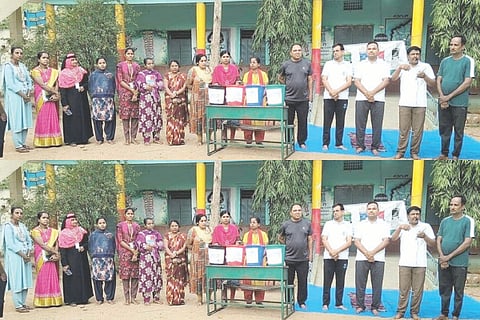 ಗಂಗಾವತಿ ನೀಲಕಂಠೇಶ್ವರ ವೃತ್ತದ ಬಳಿಯ ಬಾಲಕಿಯರ ಪಿಎಂಶ್ರೀ ಸ.ಮಾ.ಹಿ.ಪ್ರಾ ಶಾಲೆಯಲ್ಲಿ ನಗರಸಭೆಯಿಂದ ಹಮ್ಮಿಕೊಂಡ ಘನ್ಯ ತ್ಯಾಜ್ಯ ವಿಲೇವಾರಿ ಅಭಿಯಾನದಲ್ಲಿ ಪರಿಸರ ಇಂಜಿನಿಯರ್ ಶರಣಪ್ಪ ಮಾತನಾಡಿದರು. ಯೋಗ ಬಳಗದ ಪದಾಧಿಕಾರಿಗಳಾದ ಶ್ಯಾಮಮೂರ್ತಿ ಐಲಿ, ವೀರೇಶ ಹಿರೇಮಠ, ಸಮುದಾಯ ಸಂಚಾಲಕಿ ಶರಣಮ್ಮ ಕಲ್ಮನಿ ಇತರರಿದ್ದರು.