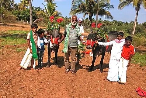 ಆಡಿಗೇರಹಳ್ಳಿಯಲ್ಲಿ ಯುಗಾದಿ ಹಬ್ಬದಂದು ರೈತರು ಹೊನ್ನಾರು ಉಳುಮೆ ಮಾಡಿದರು. 