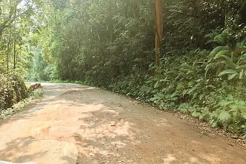 ಹದಗೆಟ್ಟ ಕುದುರೆಮುಖ-ಎಸ್.ಕೆ.ಬಾರ್ಡರ್ ರಸ್ತೆ.