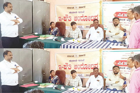 ಮೆಟ್ರಿ ಗ್ರಾಪಂ ಸಭಾಂಗಣದಲ್ಲಿ ಆಯೋಜಿಸಿದ್ದ ಇ-ಪೌತಿ ಆಂದೋಲನ ಕಾರ್ಯಕ್ರಮದಲ್ಲಿ ಆರ್‌ಐ ವೈ.ಎಂ.ಜಗದೀಶ್ ಮಾತನಾಡಿದರು. ತಹಸೀಲ್ದಾರ್ ಜೂಗಲ ಮಂಜುನಾಯಕ, ಗ್ರಾಮ ಆಡಳಿತಾಧಿಕಾರಿ ಕೆ.ಎಂ.ಶಿವರುದ್ರಯ್ಯ, ಹೊಸಕೋಟೆ ಜಗದೀಶ್, ಹೊನ್ನಳ್ಳಿ ಗಂಗಾಧರ, ಹೊನ್ನಳ್ಳಿ ಶಿವಪುತ್ರಪ್ಪ ಇತರರಿದ್ದರು.  