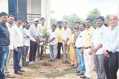 ಕನಕಗಿರಿ ತಾಪಂ ಆವರಣದಲ್ಲಿ ವಿಬಿ-ಜಿ ರಾಮ್ ಜಿ ಯೋಜನೆಗೆ ಇಒ ರಾಜಶೇಖರ ಸಸಿ ನೆಟ್ಟು ಚಾಲನೆ ನೀಡಿದರು. ತಾಪಂ ಸಹಾಯಕ ನಿರ್ದೇಶಕ ನಾಗೇಶ, ಪಿಡಿಒಗಳಾದ ಬಸವರಾಜ ಸಂಕನಾಳ, ಯು.ಮಲ್ಲಿಕಾರ್ಜುನ, ಲಕ್ಷ್ಮಣ, ಕನಕಪ್ಪ ಇತರರಿದ್ದರು.