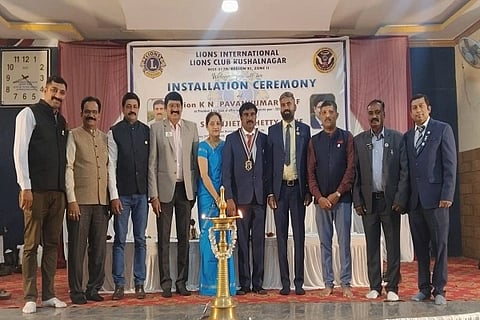 ಕುಶಾಲನಗರ ಲಯನ್ಸ್ ಕ್ಲಬ್ ನೂತನ ಅಧ್ಯಕ್ಷರಾಗಿ ಕೆ.ಎನ್. ಪವನ್ ಕುಮಾರ್, ಕಾರ್ಯದರ್ಶಿಯಾಗಿ ಎಂ.ಜಿ. ಕಿರಣ್, ಖಜಾಂಚಿಯಾಗಿ ಡಾ. ಪಿ.ಸಿ. ರಾಘವೇಂದ್ರ ಅಧಿಕಾರ ಸ್ವೀಕರಿಸಿದರು. ಎಸ್. ಸಂಜಿತ್ ಶೆಟ್ಟಿ, ನಟರಾಜ್ ಕೆಸ್ತೂರು, ನಿತಿನ್ ಎನ್. ಗುಪ್ತ ಮತ್ತಿತರರು ಇದ್ದರು.