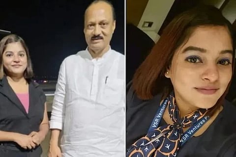 ಮಹಾರಾಷ್ಟ್ರ ಉಪಮುಖ್ಯಮಂತ್ರಿ ಅಜಿತ್ ಪವಾರ್ ಜತೆ ಗಗನಸಖಿ ಪಿಂಕಿ ಮಾಲಿ