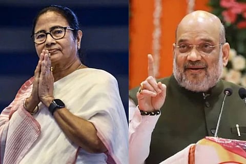 ಪಶ್ಚಿಮ ಬಂಗಾಳ ಮುಖ್ಯಮಂತ್ರಿ ಮಮತಾ ಬ್ಯಾನರ್ಜಿ, ಕೇಂದ್ರ ಗೃಹ ಸಚಿವ ಅಮಿತ್​  ಶಾ