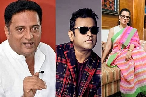 ನಟ ಮತ್ತು ನಿರ್ದೇಶಕ ಪ್ರಕಾಶ್ ರಾಜ್, ಸಂಗೀತಗಾರ ಎ.ಆರ್. ರೆಹಮಾನ್, ನಟಿ ಮತ್ತು ಸಂಸದೆ ಕಂಗನಾ ರನೌತ್​