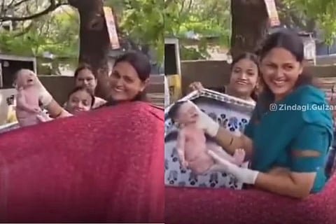 ಬೀದಿಯಲ್ಲೇ ಹೆರಿಗೆ ಮಾಡಿಸಿದ ವೈದ್ಯರು