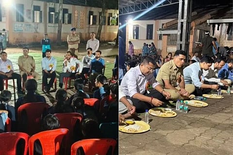ಬುಡಕಟ್ಟು ಬಾಲಕಿಯರ ಹಾಸ್ಟೆಲ್‌ನಲ್ಲಿ ದೆವ್ವ ವದಂತಿಗಳನ್ನು ಭೇದಿಸಲು ವಿದ್ಯಾರ್ಥಿಗಳೊಂದಿಗೆ ಊಟ ಮಾಡುತ್ತಿರುವ ಜಿಲ್ಲಾ ಅಧಿಕಾರಿಗಳು