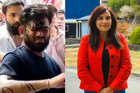 ಸಿಜೆಪಿ ಸ್ಥಾಪಕ ಅಭಿಜಿತ್ ದೀಪ್ಕೆ ಮುಖಕ್ಕೆ ಮಸಿ ಬಳಿದಿ ಮಹಿಳೆ