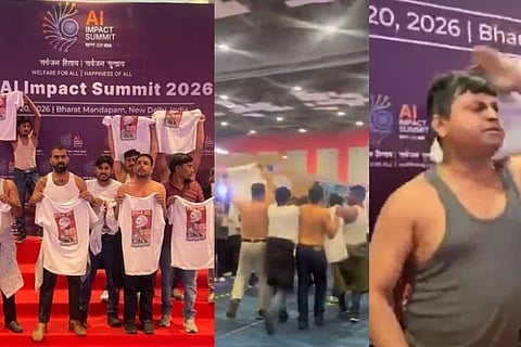 AI Impact Summit ನಲ್ಲಿ ಅರೆಬೆತ್ತಲಾಗಿರುವ ಕಾಂಗ್ರಸ್​ ಕಾರ್ಯಕರ್ತರು 