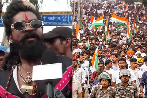 ಜಾರ್ಖಂಡ್ ಪ್ರತಿಭಟನೆಗೆ'ಪುಷ್ಪಾ' ಎಂಟ್ರಿ
