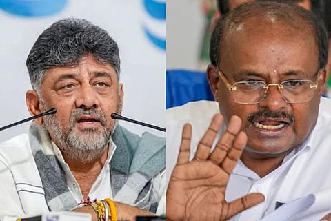 ಕೆಪಿಎಸ್ಸಿ ಹಗರಣ ಹಾಗೂ ರಾಜಕೀಯ ಬೆಳವಣಿಗೆಗಳ ಬಗ್ಗೆ ಸಿಎಂ ಡಿ.ಕೆ. ಶಿವಕುಮಾರ್ ಮತ್ತು ಹೆಚ್.ಡಿ. ಕುಮಾರಸ್ವಾಮಿ.