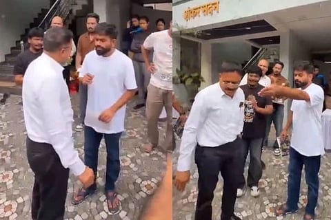 ಅಭಿಜಿತ್ ದೀಪ್ಕೆ ಮತ್ತು ಪೊಲೀಸ್ ಅಧಿಕಾರಿ ನಡುವೆ ವಾಗ್ವಾದ