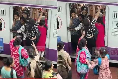 ಕುಸ್ತಿ ಅಖಾಡವಾದ ಮುಂಬೈ ಲೋಕಲ್​ ರೈಲು 