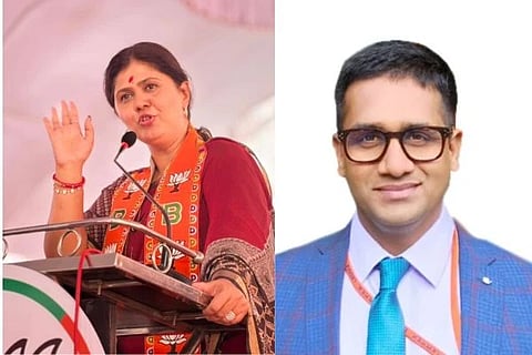 ಮಹಾರಾಷ್ಟ್ರದ ಪರಿಸರ ಸಚಿವೆ ಪಂಕಜಾ ಮುಂಡೆ, ಅಮಾನತುಗೊಂಡ ಐಎಎಸ್ ಎಂ. ದೇವೇಂದರ್ ಸಿಂಗ್​ ಅಧಿಕಾರಿ 