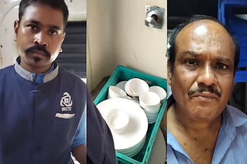 ರೈಲಿನ ಶೌಚಾಲಯದ ನೀರಿನಲ್ಲೇ ಊಟದ ಪಾತ್ರೆ ತೊಳೆಯುತ್ತಿದ್ದ IRCTC ಸಿಬ್ಬಂದಿ