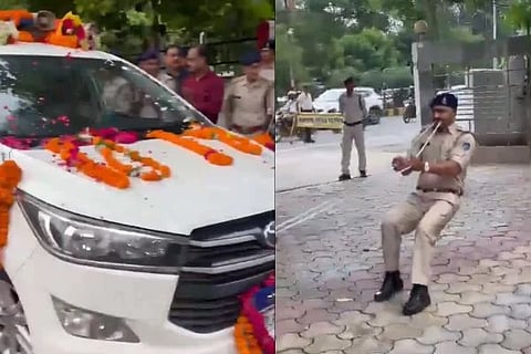 ಐಜಿಪಿ ಕಾರನ್ನು ಹಲ್ಲಿನಿಂದ ಕಚ್ಚಿ ಎಳೆದು ವಿದಾಯ ಹೇಳಿದ 'ಬಾಹುಬಲಿ' ಕಾನ್‌ಸ್ಟೆಬಲ್ ಸುನಿಲ್