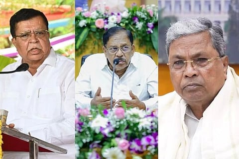 ಕರ್ನಾಟಕ ಉಪಮುಖ್ಯಮಂತ್ರಿ ಜಿ. ಪರಮೇಶ್ವರ್ ಮಾಜಿ ಸಿಎಂ ಸಿದ್ದರಾಮಯ್ಯ ಹಾಗೂ ಮಾಜಿ ಸಚಿವ ಕೆ.ಎನ್​.ರಾಜಣ್ಣ