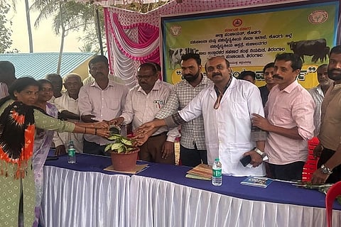 ಶಿರಂಗಾಲದ ಸಂತೆಮಾಳದ ಮೈದಾನದಲ್ಲಿ ಏರ್ಪಡಿಸಿದ್ದ ಹಾಲು ಕರೆಯುವ ಸ್ಪರ್ಧೆಯನ್ನು ಜಿಲ್ಲಾ ಪಶುಪಾಲನಾ ಇಲಾಖೆಯ ಉಪ ನಿರ್ದೇಶಕ ಡಾ. ಲಿಂಗರಾಜ ದೊಡ್ಡಮನಿ ಉದ್ಘಾಟಿಸಿದರು. ಡಾ. ಸಂಜಿವ್ ಆರ್. ಸಿಂಧೆ, ಸುರೇಶ್, ಮೋಹನ್, ಪ್ರಕಾಶ್, ಗಂಗಾಧರ್, ಕುಮಾರ ಸ್ವಾಮಿ ಮತ್ತಿತರರು ಇದ್ದರು.
