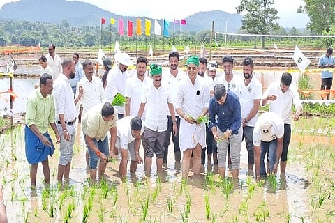 ಯಂಗ್ ಇಂಡಿಯನ್ ಫಾರ್ಮರ್ಸ್ ಅಸೋಸಿಯೇಷನ್ (ಯಿಫಾ) ವತಿಯಿಂದ ಹೆಬ್ಬಾಲೆ ಗ್ರಾಮದ ಆದರ್ಶ್ ಅವರ ಗದ್ದೆಯಲ್ಲಿ 8ನೇ ವರ್ಷದ ಗದ್ದೆ ನಾಟಿ ಕಾರ್ಯಕ್ರಮ ಹಾಗೂ ಕೆಸರುಗದ್ದೆ ಕ್ರೀಡಾಕೂಟವನ್ನು ಬೆಂಗಳೂರು ಮಲ್ಲೇಶ್ವರಂ ಶಾಸಕ ಡಾ. ಅಶ್ವತ್ ನಾರಾಯಣ್ ಉದ್ಘಾಟಿಸಿದರು. ಡಾ. ಮಂತರ್ ಗೌಡ, ಎಂ.ಪಿ. ಅಪ್ಪಚ್ಚುರಂಜನ್, ಅರುಣ್ ಕೊತ್ನಳ್ಳಿ, ಶ್ರೀನಿಧಿ ಲಿಂಗಪ್ಪ ಮತ್ತಿತರರು ಇದ್ದರು.