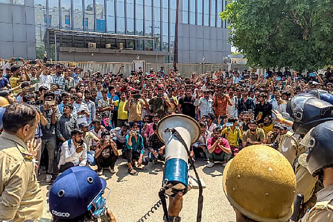Noida worker protest
