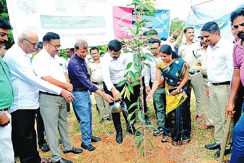 ದಾವಣಗೆರೆಯ ಬಿಐಇಟಿ ಕಾಲೇಜಿನಲ್ಲಿ ಶುಕ್ರವಾರ ಆಯೋಜಿಸಿದ್ದ ವಿಶ್ವ ಪರಿಸರ ದಿನಾಚರಣೆ ಕಾರ್ಯಕ್ರಮದ ಅಂಗವಾಗಿ ಸಸಿಗೆ ನೀರೆರೆಯಲಾಯಿತು. ಜಿ.ಎಂ. ಗಂಗಾಧರ ಸ್ವಾಮಿ, ಗಿತ್ತೆ ಮಾಧವ ವಿಠ್ಠಲ ರಾವ್, ಡಾ.ಎಚ್.ಬಿ. ಅರವಿಂದ್, ಹರ್ಷವರ್ಧನ್, ಶೈಲಜಾ ಇದ್ದರು.