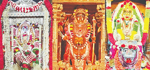  ಕಾಪು ಶ್ರೀ ಹಳೇ ಮಾರಿಗುಡಿ, ಶ್ರೀ ಹೊಸ ಮಾರಿಗುಡಿ ಮತ್ತು ಕಲ್ಯ ಶ್ರೀ ಮೂರನೇ ಮಾರಿಗುಡಿ ಮಾರಿಯಮ್ಮ ದೇವರು.