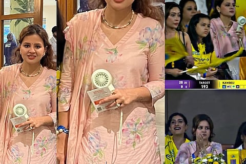 CSK VS KKR Sakshi Dhoni Dress
