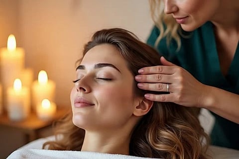(Scalp massage)  ಸಾಂದರ್ಭಿಕ ಚಿತ್ರ