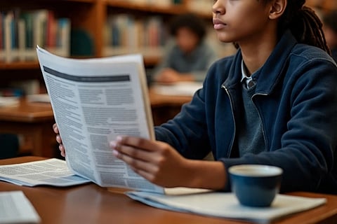 newspaper reading