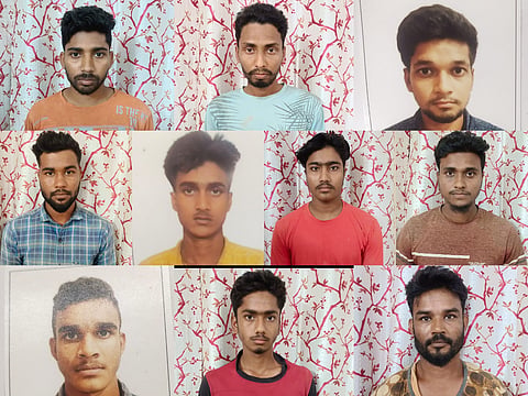 ಮಲ್ಪೆಯಲ್ಲಿ ಬಂಧಿತ 10 ಮಂದಿ ಅಕ್ರಮ ಬಾಂಗ್ಲಾ ವಲಸಿಗರು.