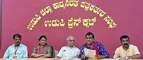 ಕಸಾಪ ಉಡುಪಿ ತಾಲೂಕು ಅಧ್ಯಕ್ಷ ರವಿರಾಜ್​ ಎಚ್​.ಪಿ. ಸುದ್ದಿಗೋಷ್ಠಿ