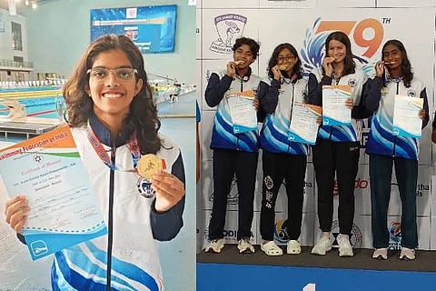 ರಾಷ್ಟ್ರೀಯ ಈಜು: ರುಜುಲಾ ಕೂಟ ದಾಖಲೆ, ರಾಜ್ಯಕ್ಕೆ ಮತ್ತೆ 4 ಚಿನ್ನದ ಪದಕ