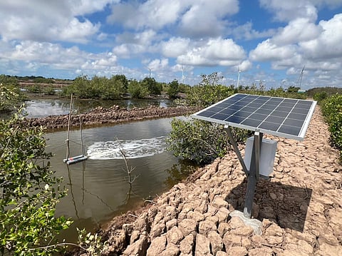 Water pumping system using solar power to operate RAS model 