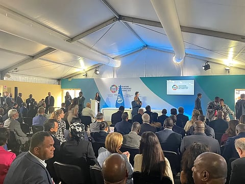 Pictured: participants at the special treaty ratification event at the UN Ocean Conference on Monday 9 June.