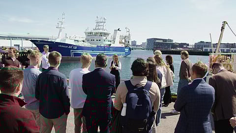 Alexandra Leeper, Iceland Ocean Cluster CEO, speaking to participants in 'Invest in Blue'.