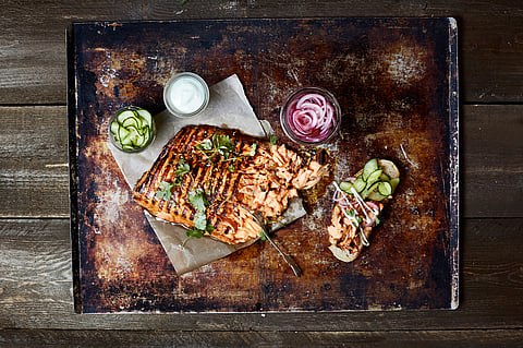 Grilled Norwegian salmon.