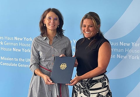 Rita&nbsp;Schwarzelühr-Sutter, Parliamentary State Secretary, BMUKN, and Pamela Castillo, 30x30 Global Marine Director, WCS.