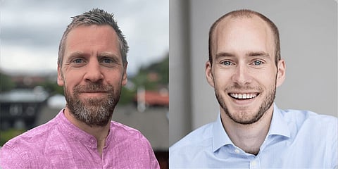 Erlend Torgnes, Optimeering Aqua co-founder and CEO, and Sven Kolstø, OptoScale CEO. 