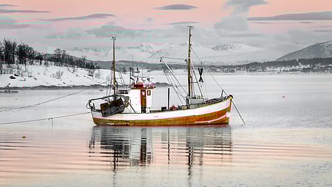 A fishing boat in Lofoten, Norway.
