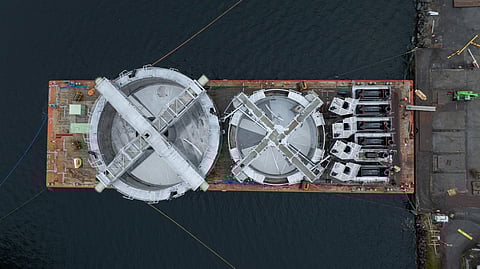 Optiras' pre-built RAS modules, ready to be delivered by sea. 