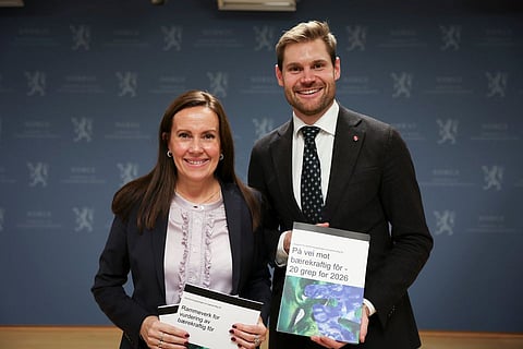 Norway's Minister of Fisheries and Oceans Marianne Sivertsen Næss and Minister of Agriculture and Food Nils Kristen Sandtrøen. 
