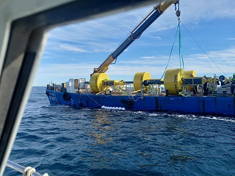 Image of the buoy installation work