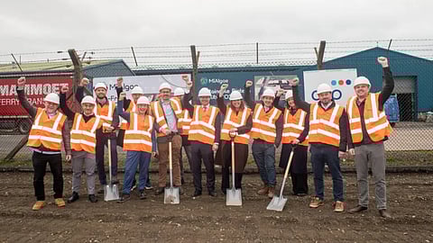 Ground-breaking at MiAlgae's Grangemouth site.